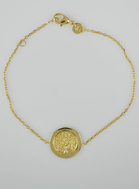 Bracelet Religieux Arbre de Vie en Plaqué Or 18k (pic 1)