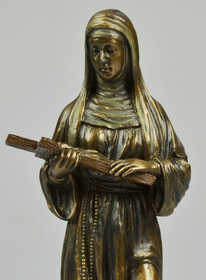 Statue Religieuse de Sainte Rita en Bronze - 21 cm (pic 3)