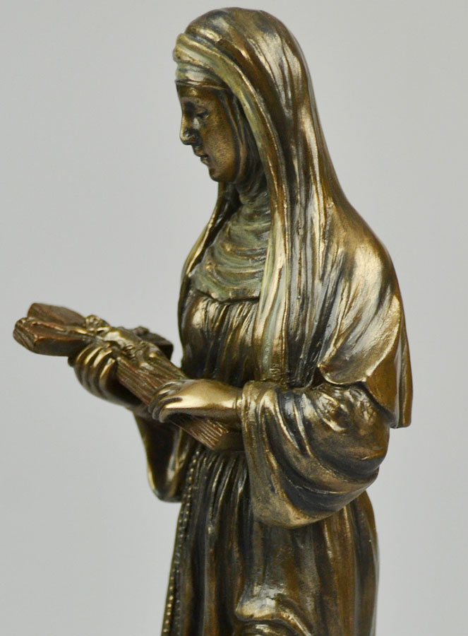 Statue Religieuse de Sainte Rita en Bronze - 21 cm (pic 4)