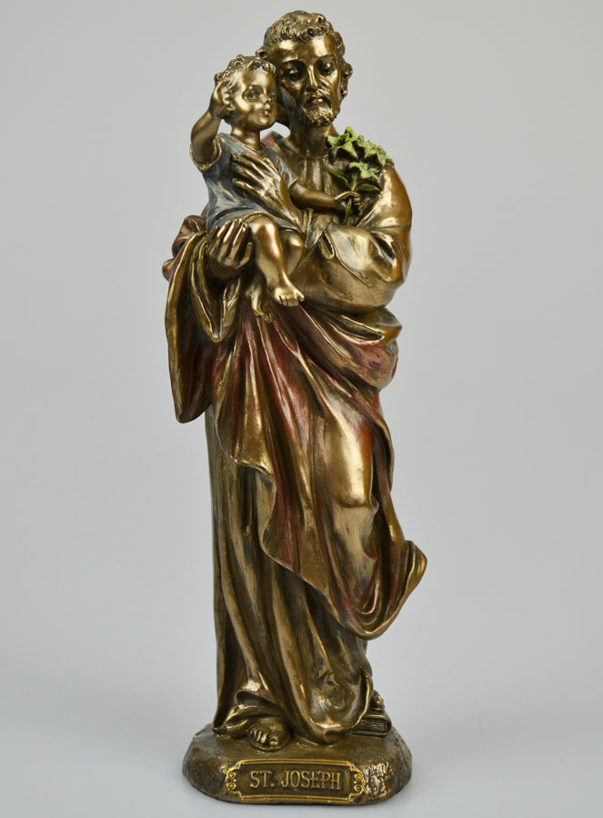 Statue Religieuse de Saint Joseph en Bronze - 21 cm (pic 2)