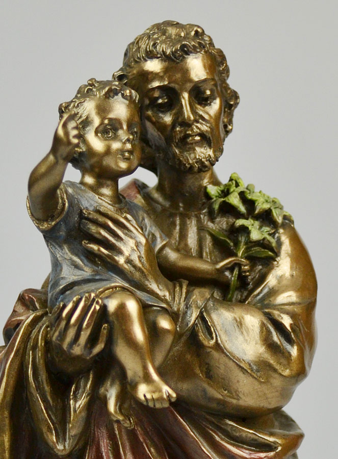 Statue Religieuse de Saint Joseph en Bronze - 21 cm (pic 3)