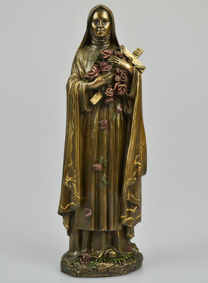 Statue Religieuse de Sainte Thérèse en Bronze - 20cm (pic 2)
