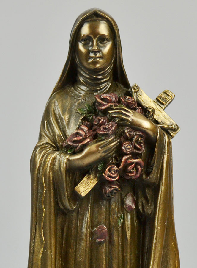 Statue Religieuse de Sainte Thérèse en Bronze - 20cm (pic 3)