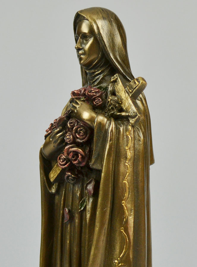 Statue Religieuse de Sainte Thérèse en Bronze - 20cm (pic 4)