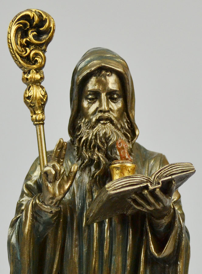 Statue Religieuse de Saint Benoît en Bronze - 23 cm (pic 3)