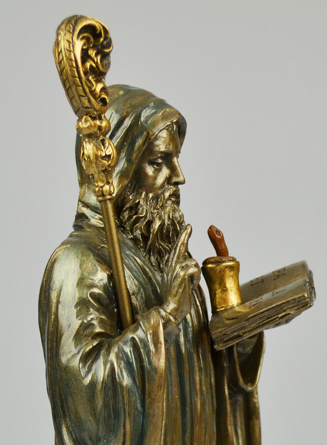Statue Religieuse de Saint Benoît en Bronze - 23 cm (pic 4)
