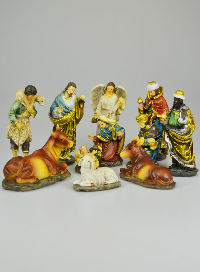 Crèche de Noël Napolitaine - Peinte à la Main - 11 personnages - 14.5cm (pic 2)