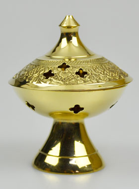 Brûle-Encens en Laiton Ciselé - 9cm (pic 1)