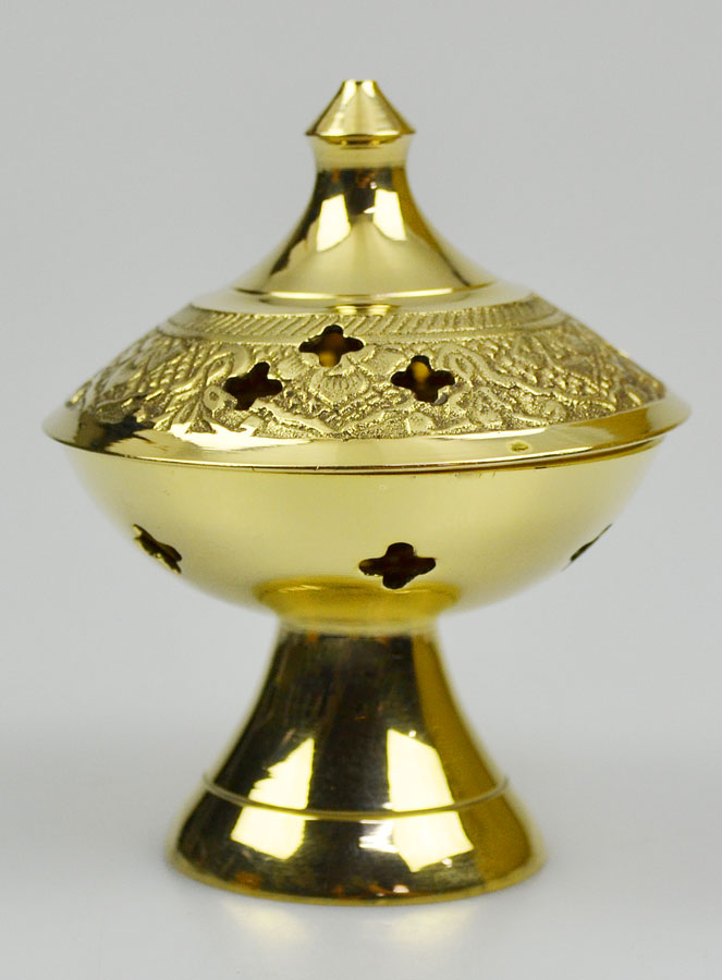 Brûle-Encens en Laiton Ciselé - 9cm (pic 2)