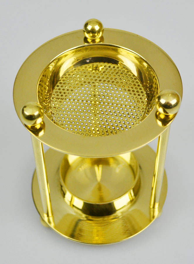 Brûle-Encens en Laiton avec Bougie Chauffe-Plat - 11cm (pic 3)