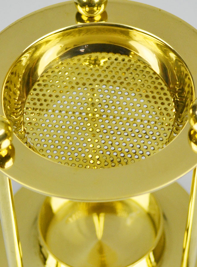 Brûle-Encens en Laiton avec Bougie Chauffe-Plat - 11cm (pic 4)