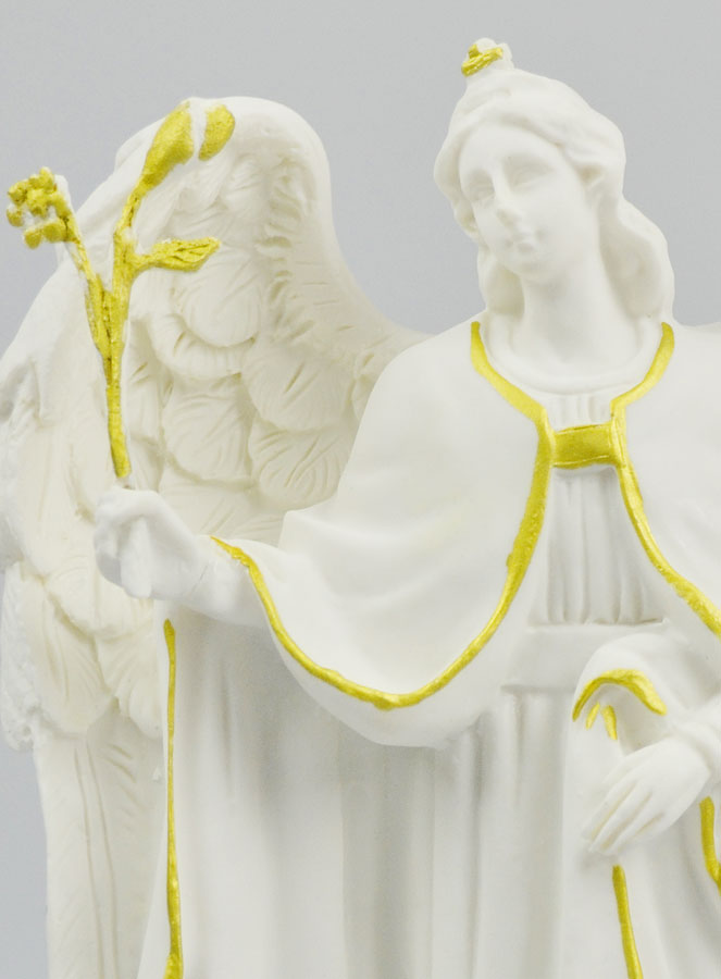 Statue Saint Gabriel Archange en Albâtre & Fil d'Or - 19cm (pic 4)
