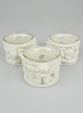 Set de 3 Bougeoirs Photophores Anges Gardien - 5cm (pic 1)