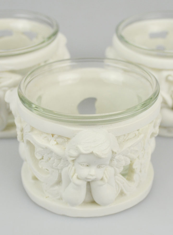 Set de 3 Bougeoirs Photophores Anges Gardien - 5cm (pic 4)