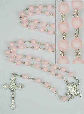 Chapelet en Perles Roses & Médaille Miraculeuse (pic 1)