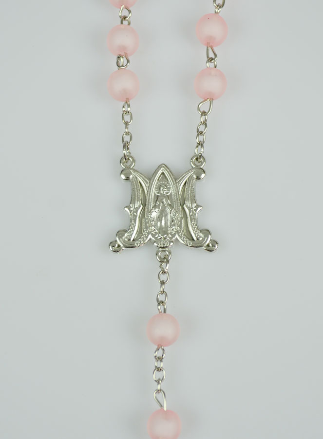 Chapelet en Perles Roses & Médaille Miraculeuse (pic 4)