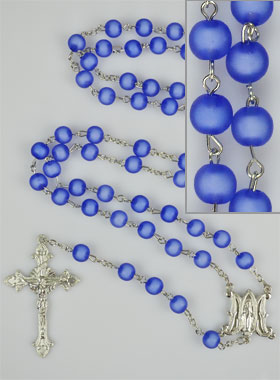 Chapelet en Perles Bleues & Médaille Miraculeuse (pic 1)