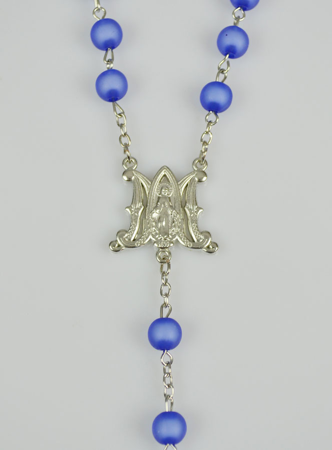 Chapelet en Perles Bleues & Médaille Miraculeuse (pic 4)