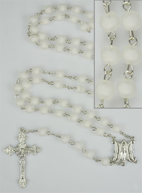Chapelet en Perles & Médaille Miraculeuse - Blanc (pic 1)