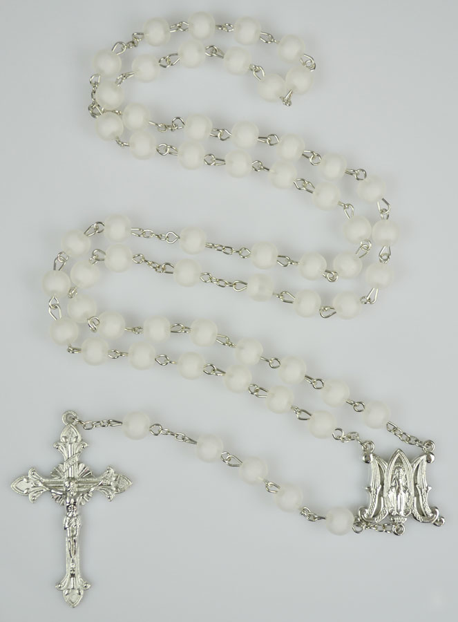 Chapelet en Perles & Médaille Miraculeuse - Blanc (pic 2)