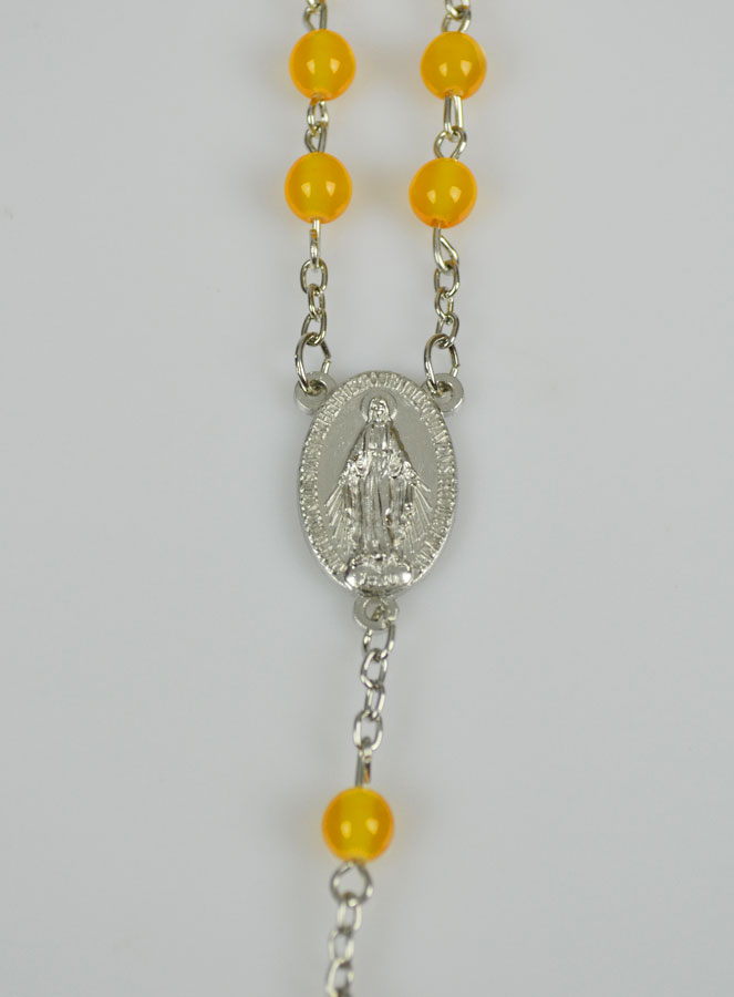 Chapelet en Perles & Médaille Miraculeuse - Ambre (pic 4)