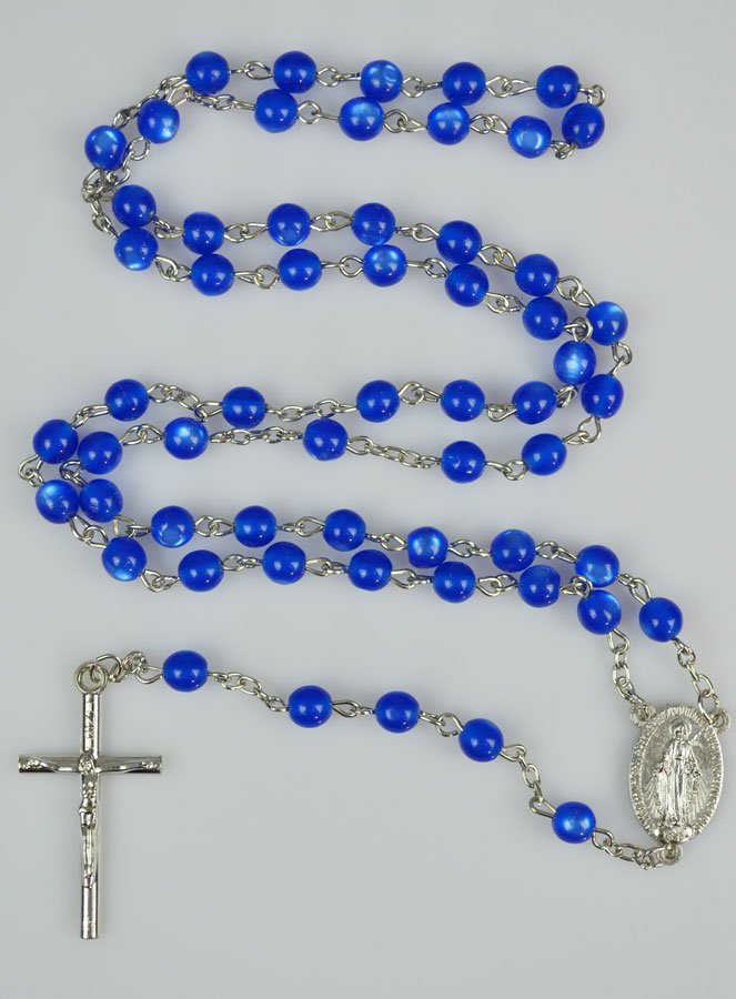 Chapelet en Perles & Médaille Miraculeuse - Bleu (pic 2)