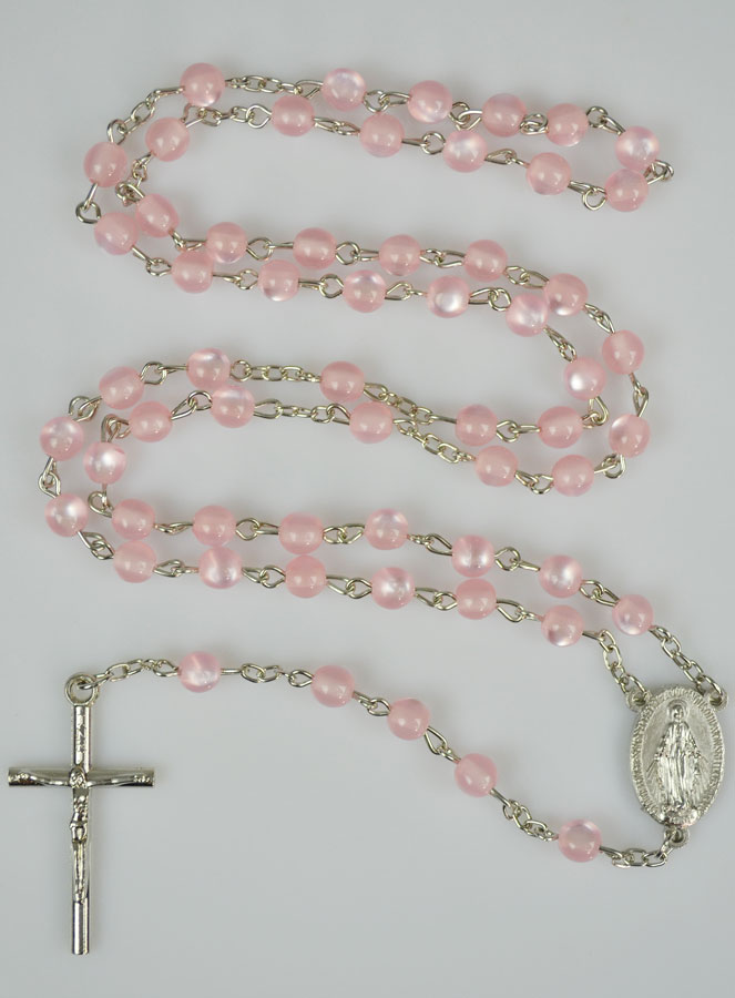 Chapelet en Perles & Médaille Miraculeuse - Rose (pic 2)