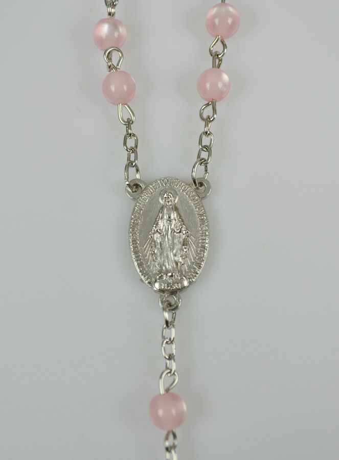 Chapelet en Perles & Médaille Miraculeuse - Rose (pic 4)
