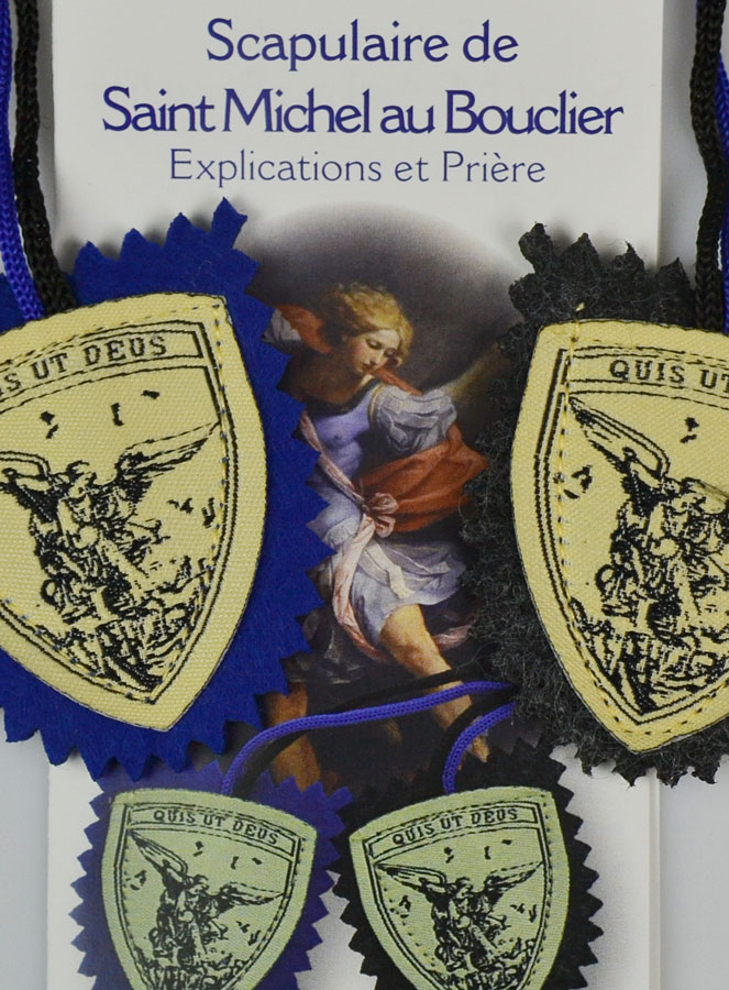 Scapulaire Saint Michel au Bouclier en Tissu - 5 cm (pic 3)