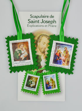 Scapulaire Saint Joseph en Tissu - 5 cm (pic 1)