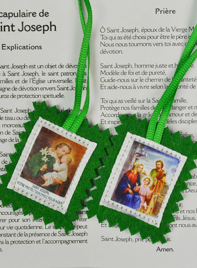 Scapulaire Saint Joseph en Tissu - 5 cm (pic 4)