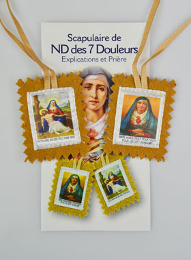 Scapulaire Notre Dame des 7 Douleurs en Tissu - 5 cm (pic 1)