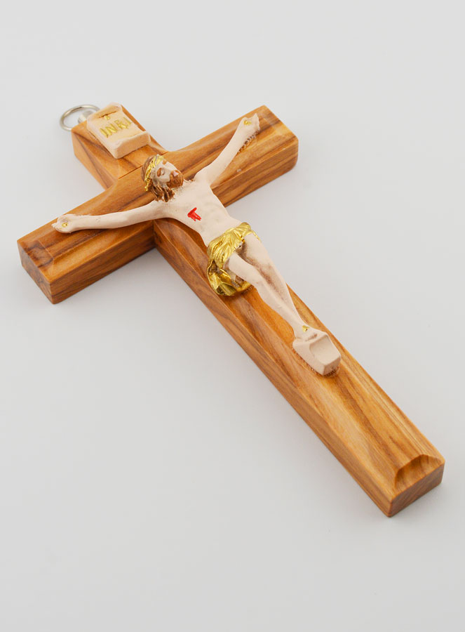 Crucifix En Bois 15 Cm - Décoration Murale Religieuse Classique Marron Pour Chambre
