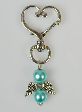 Porte-clés Ailes d'Ange-Gardien - Perles Bleues (pic 1)