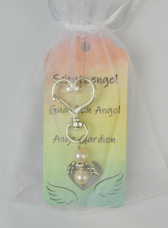 Porte-clés Ailes d'Ange-Gardien- Perles Roses (pic 4)