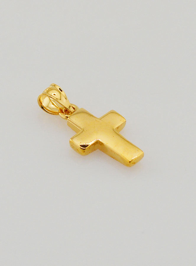 Pendentif Croix en Plaqué Or 18 Carats - Émail Rose (pic 4)