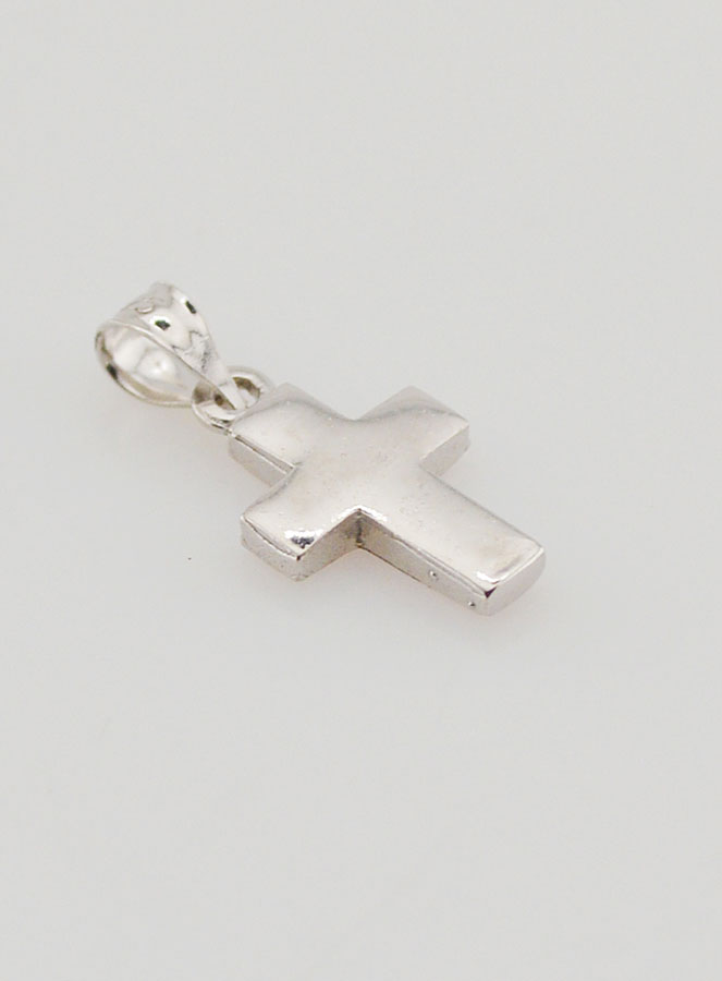 Pendentif Croix en Argent Massif - Émail Rose (pic 4)