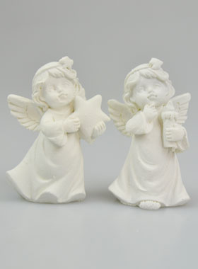 Ange Gardien en résine blanche - 5.5cm (pic 1)