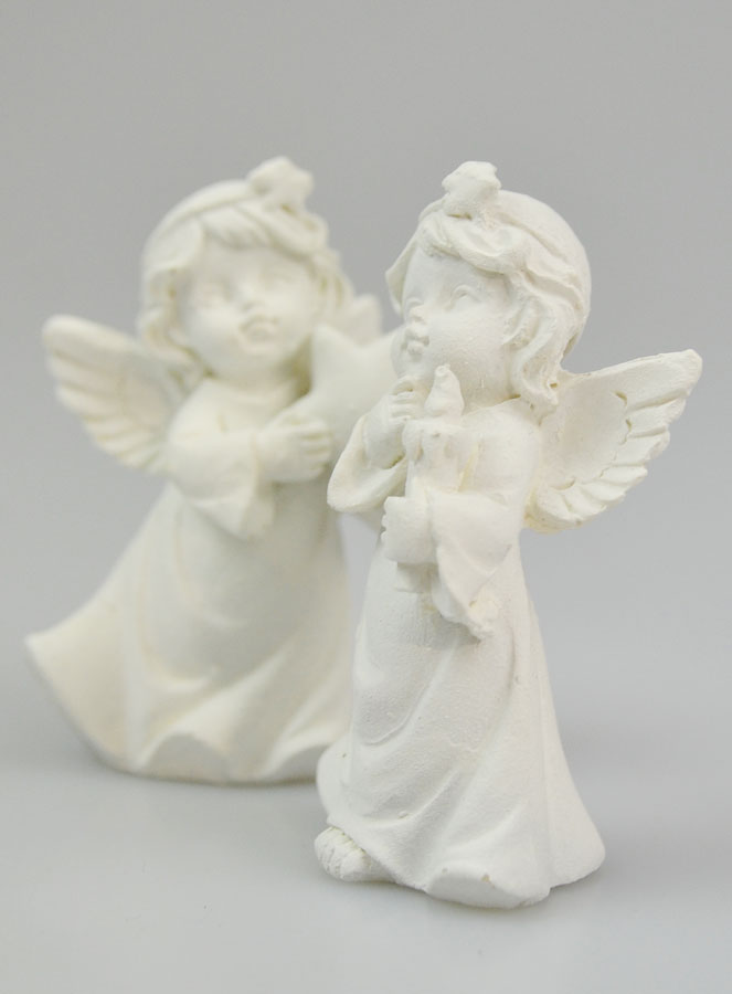 Ange Gardien en résine blanche - 5.5cm (pic 2)