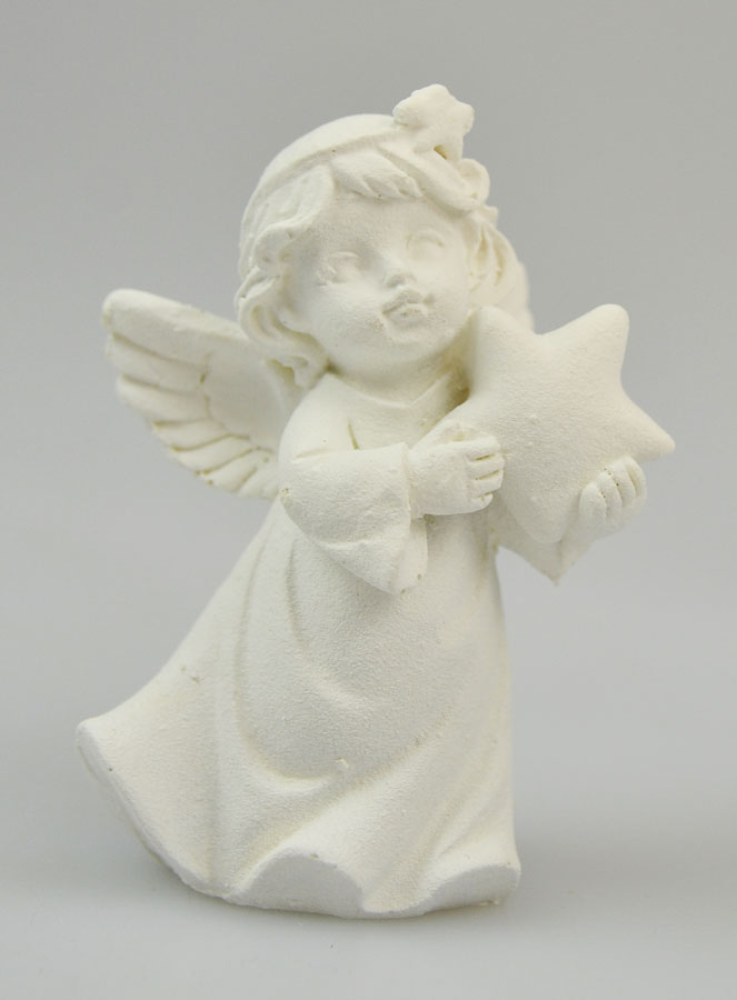 Ange Gardien en résine blanche - 5.5cm (pic 3)
