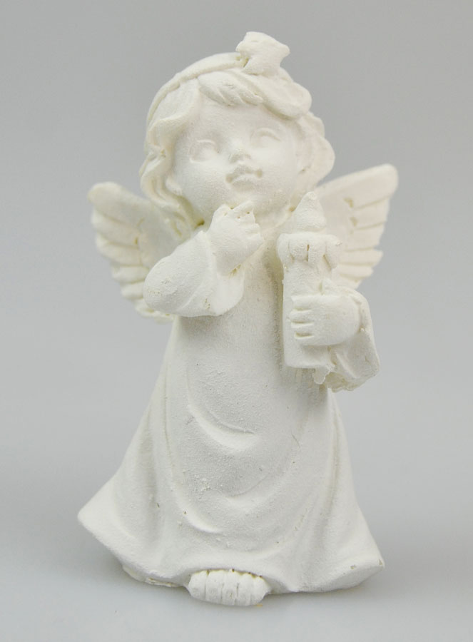Ange Gardien en résine blanche - 5.5cm (pic 4)