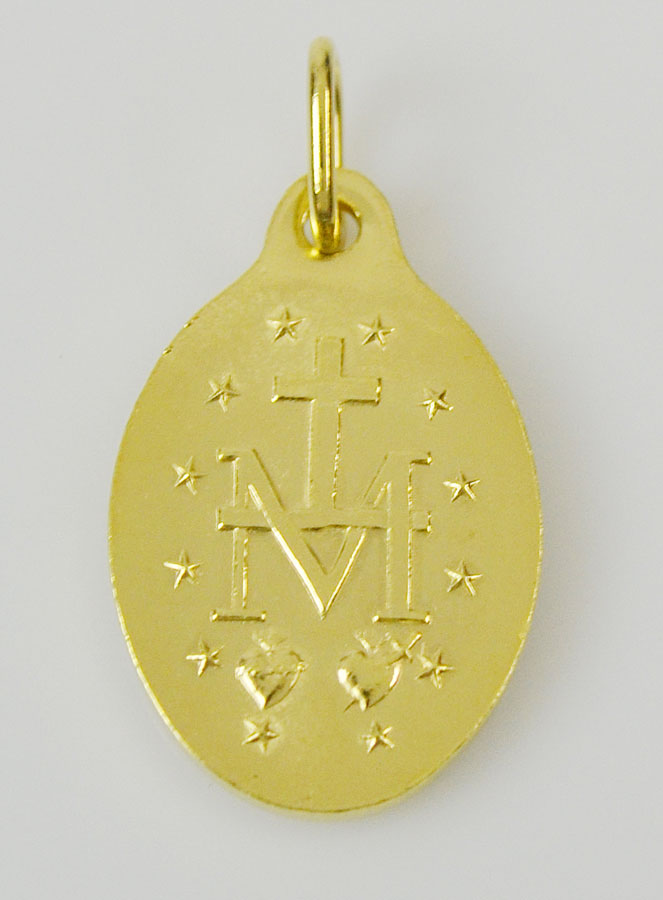Médaille Vierge Miraculeuse 25mm - Bleu Indigo (pic 4)
