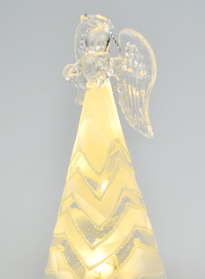 Ange de Noël en Verre Lumineux 15cm - Motif Géométrique (pic 4)