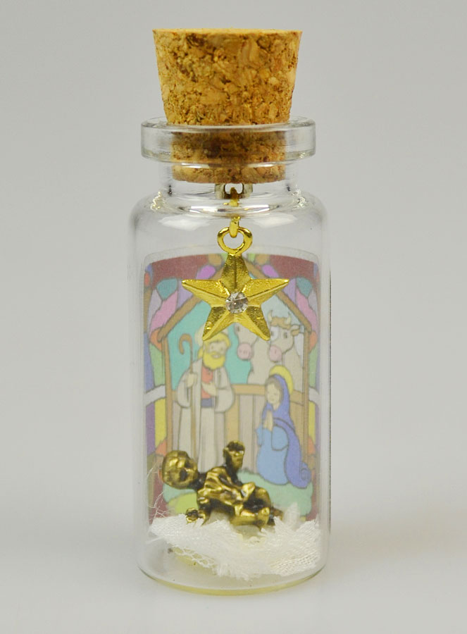 Bouteille en Verre Décor Nativité (pic 2)