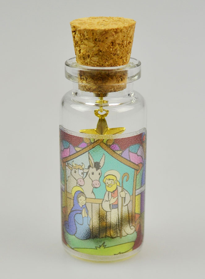 Bouteille en Verre Décor Nativité (pic 4)