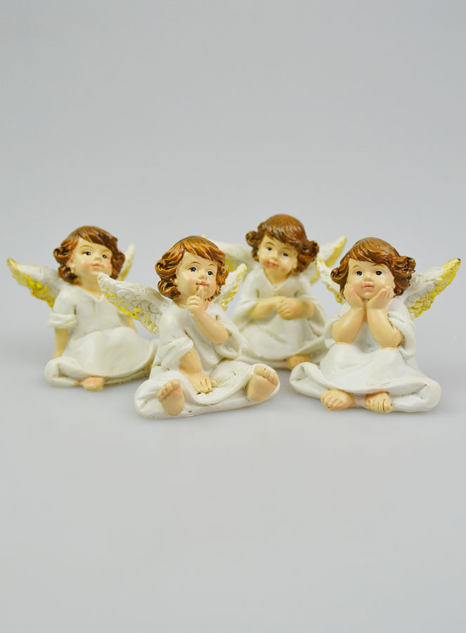 Lot de 4 figurines anges pour baptême