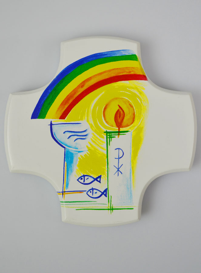 Croix Enfant en Bois d'Erable Blanc - Mon Baptême (pic 2)