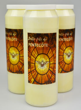 Lot de 3 Bougies de Neuvaine Belle Fête de Pentecôte (pic 1)