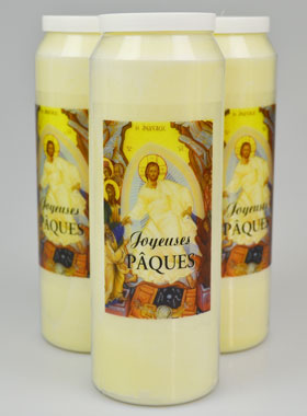 Lot de 3 Bougies de Neuvaine Joyeuses Pâques (pic 1)