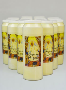 Carton de 20 Bougies de Neuvaine Joyeuses Pâques (pic 1)